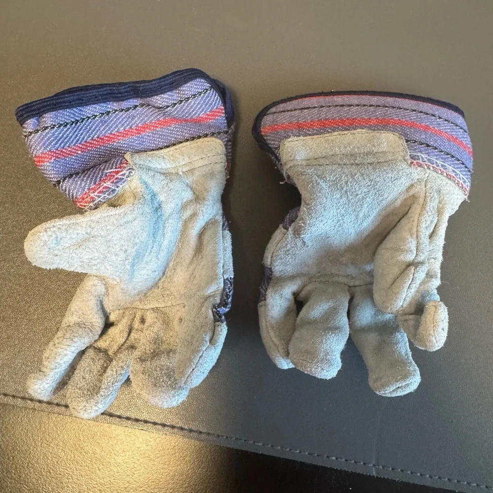 Kids' Work Gloves Blue and Red Stripes